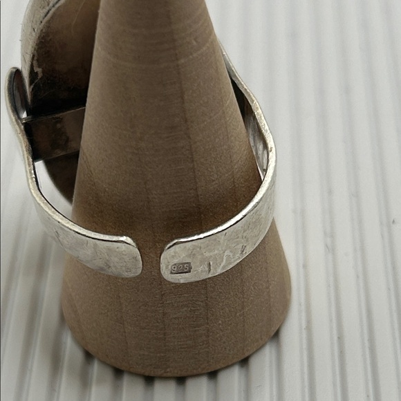 Vintage USSR Sterling Silver Amber Oval Statement Ring - Cognac Amber - Picture 4 of 8